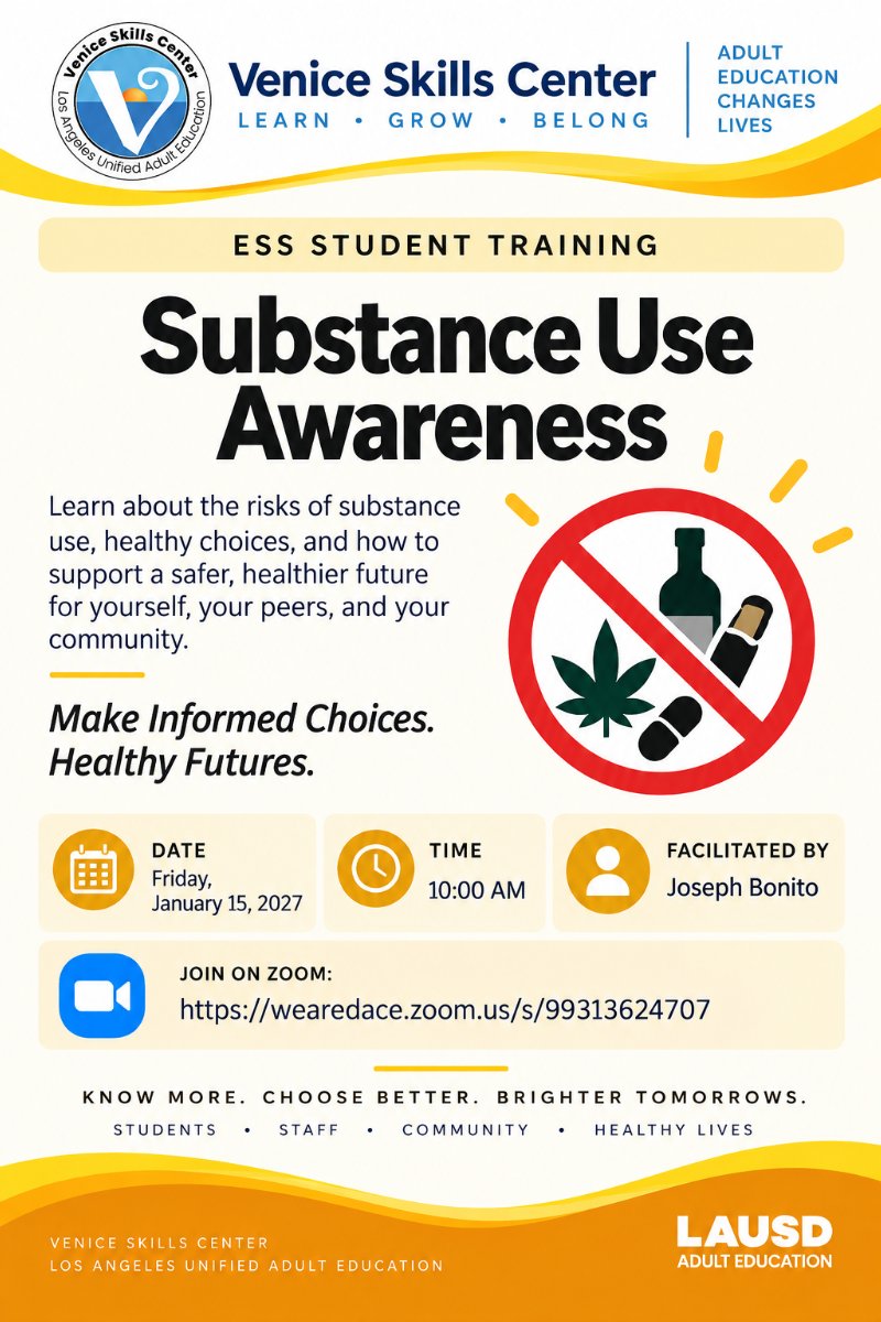 Substance Use Awareness flyer